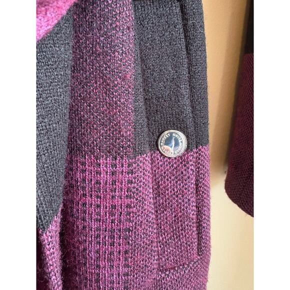NWT XS / S White House Black Market Plum Black Sweater Coat w Belt - $180 Retail - Picture 6 of 10